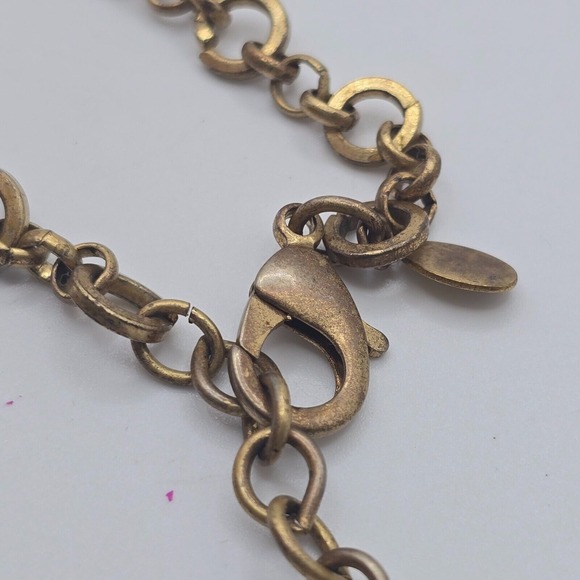 Chicos Purple Beaded Necklace Gold Tone Whimsigoth Boho - Picture 6 of 10